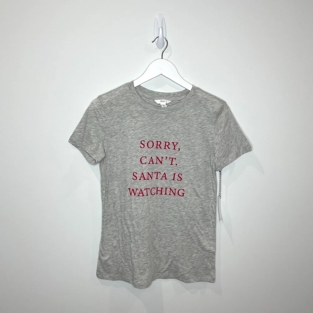 1901 Sorry cant, Santa is watching Gray Tee